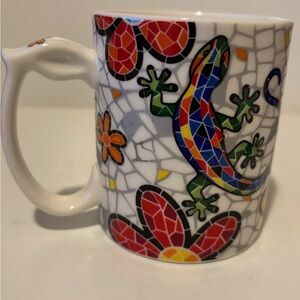 Colorful Ole Mosaic Coffee Cup With Flowers And Lizards
12oz